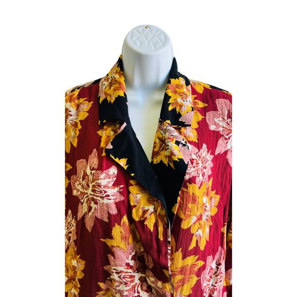 We The Free XS Red Yellow Floral Longline Jacket Boho Cottagecore Festival - Picture 2 of 4